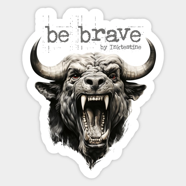 Bull Sticker by Inktestine